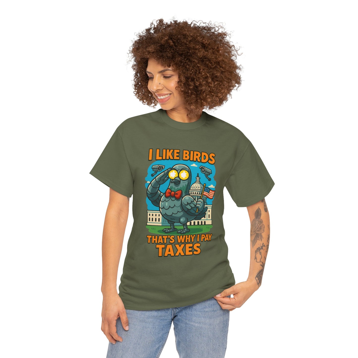 Funny I Like Birds Unisex Tee shirt