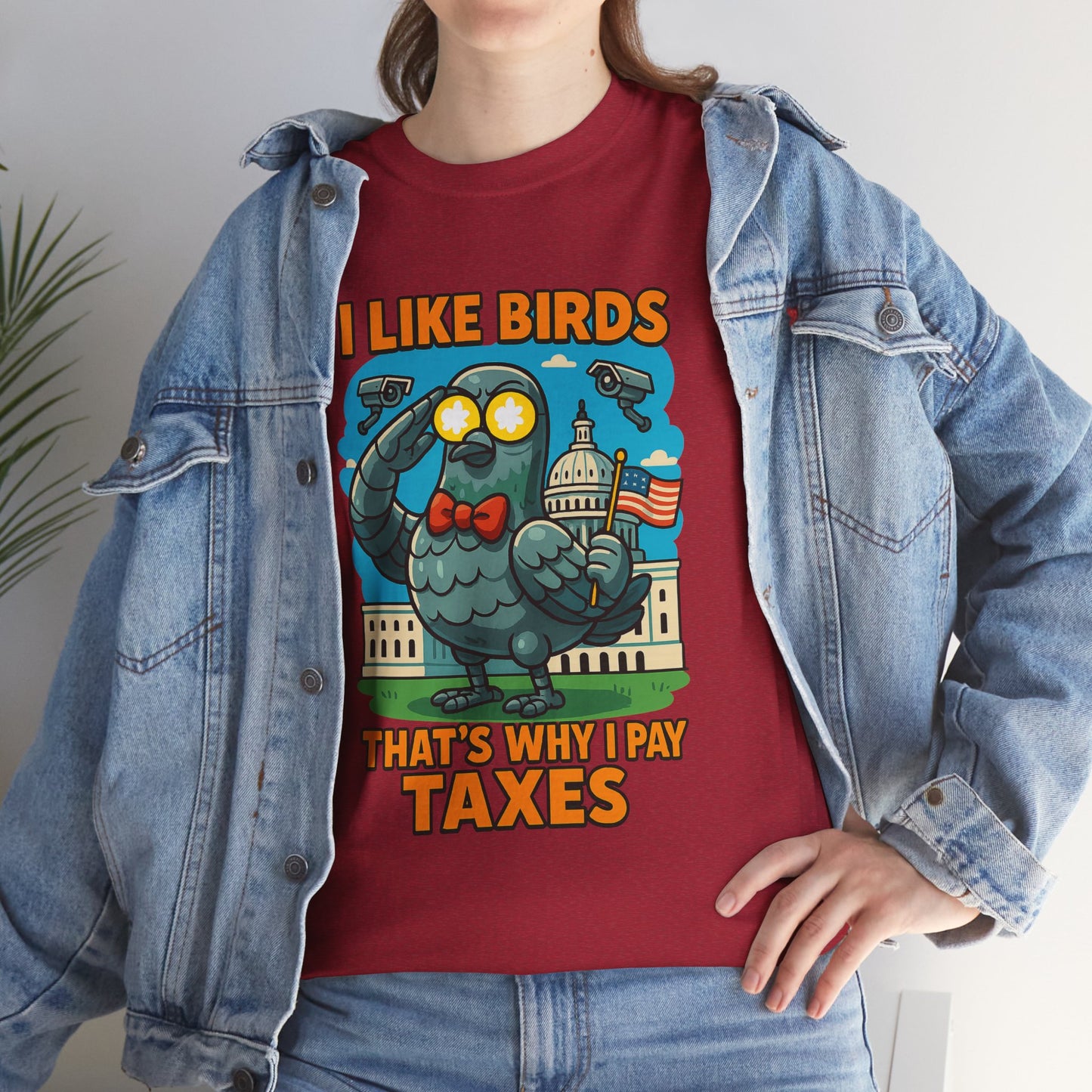 Funny I Like Birds Unisex Tee shirt