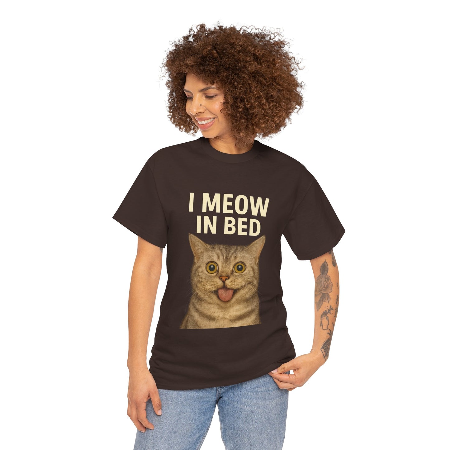 Funny Meow In Bed Unisex Tee Shirt