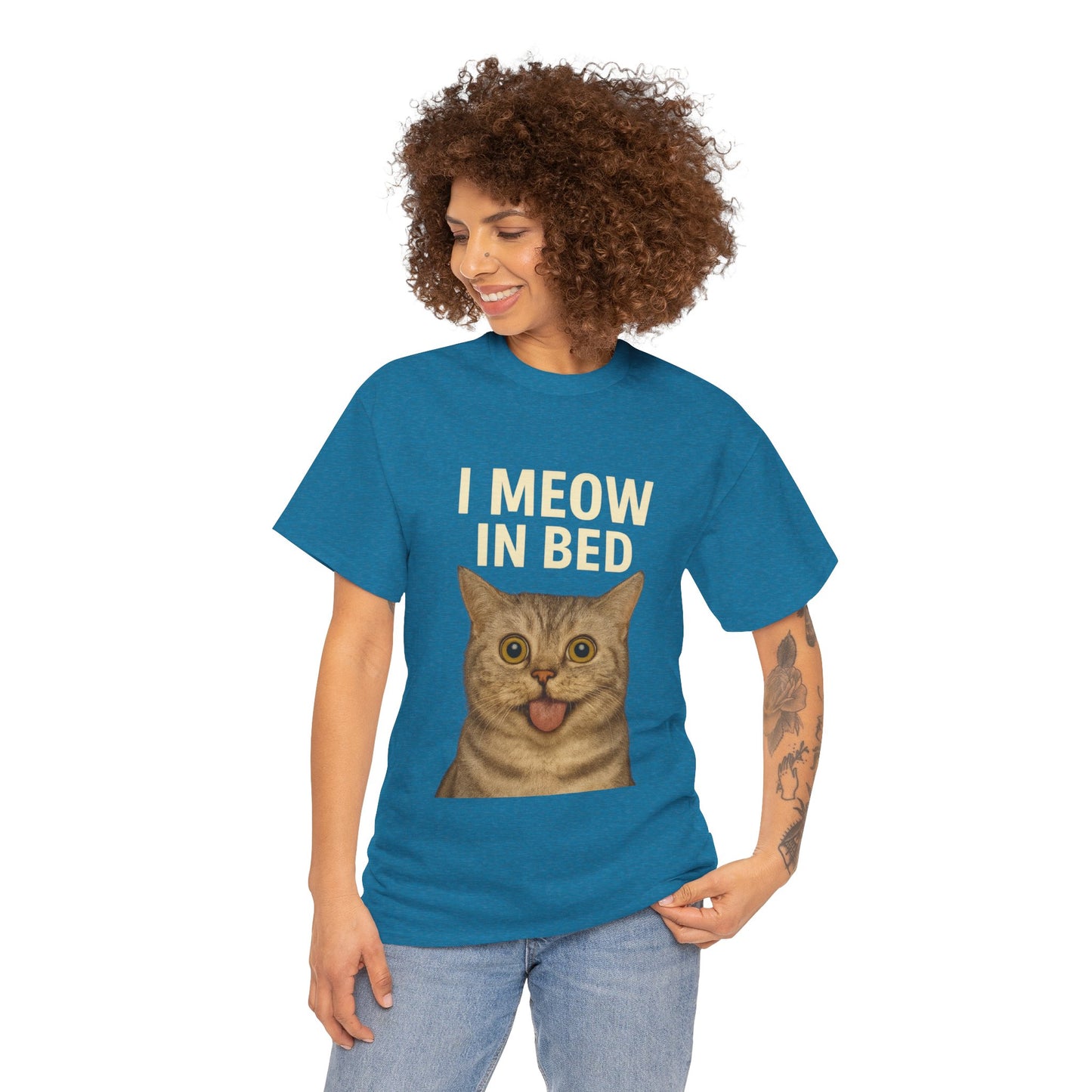 Funny Meow In Bed Unisex Tee Shirt