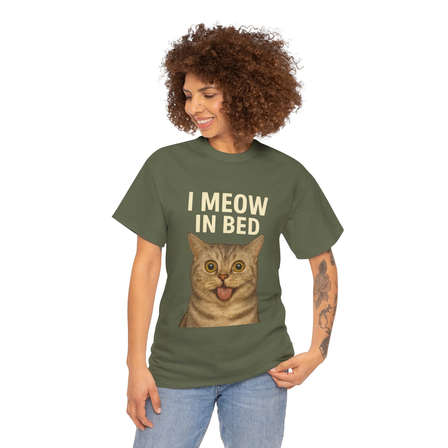 Funny Meow In Bed Unisex Tee Shirt