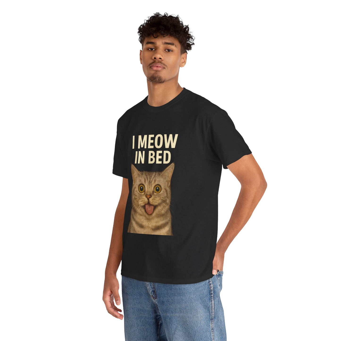 Funny Meow In Bed Unisex Tee Shirt