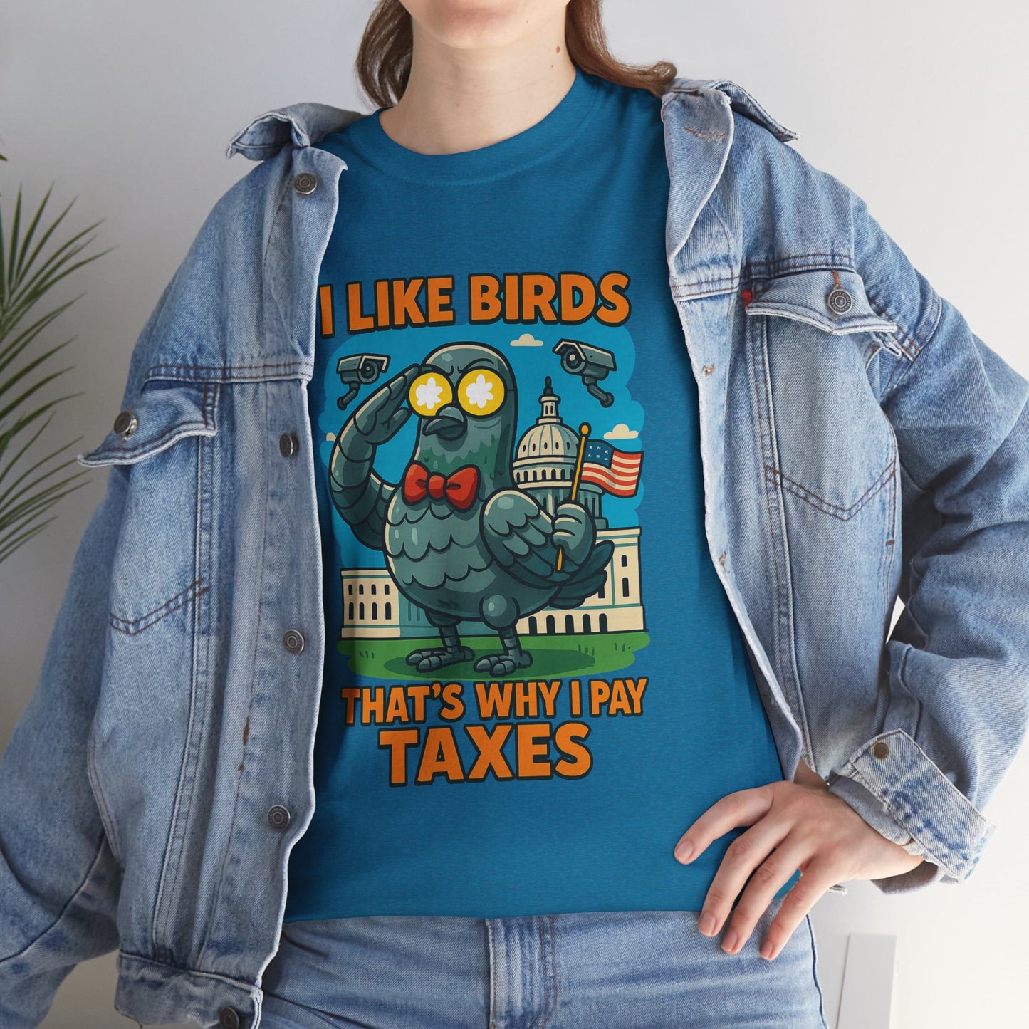 Funny I Like Birds Unisex Tee shirt
