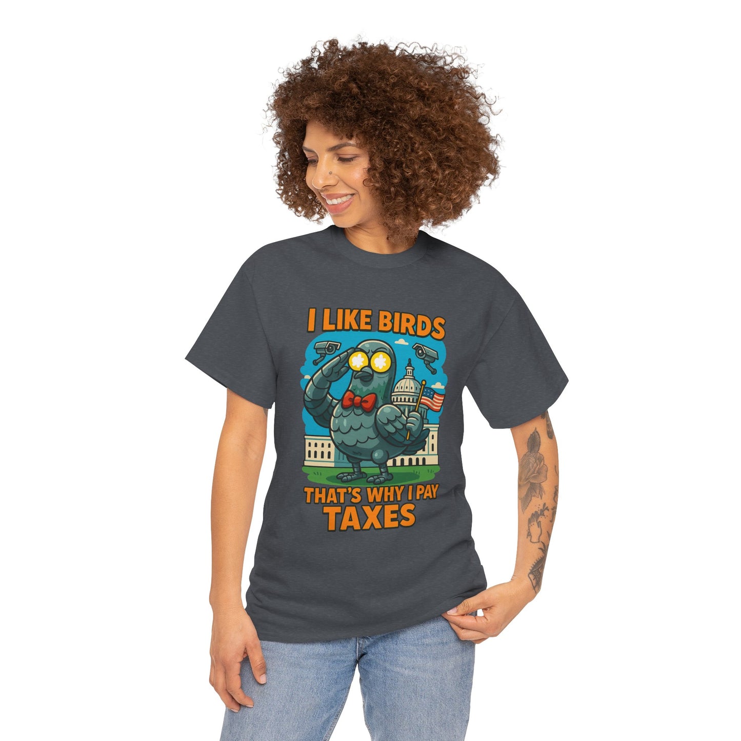 Funny I Like Birds Unisex Tee shirt