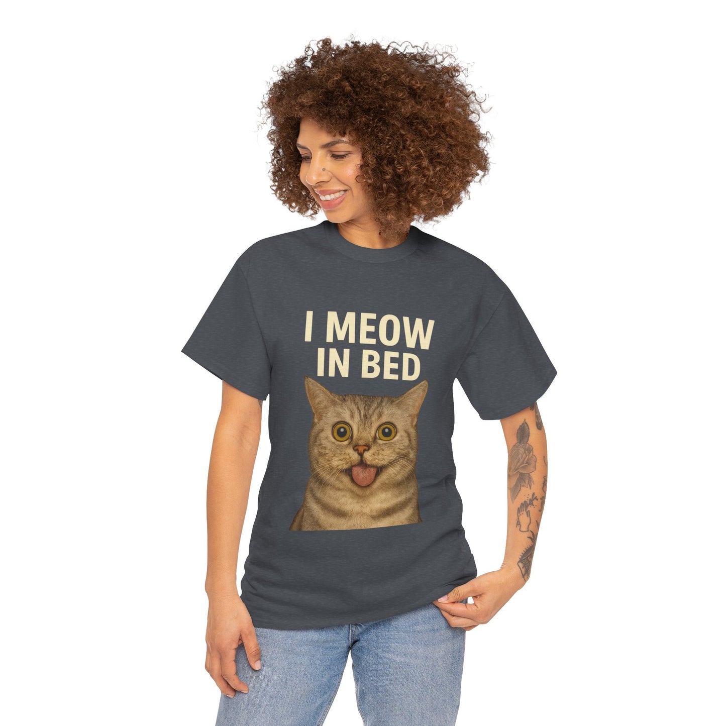 Funny Meow In Bed Unisex Tee Shirt