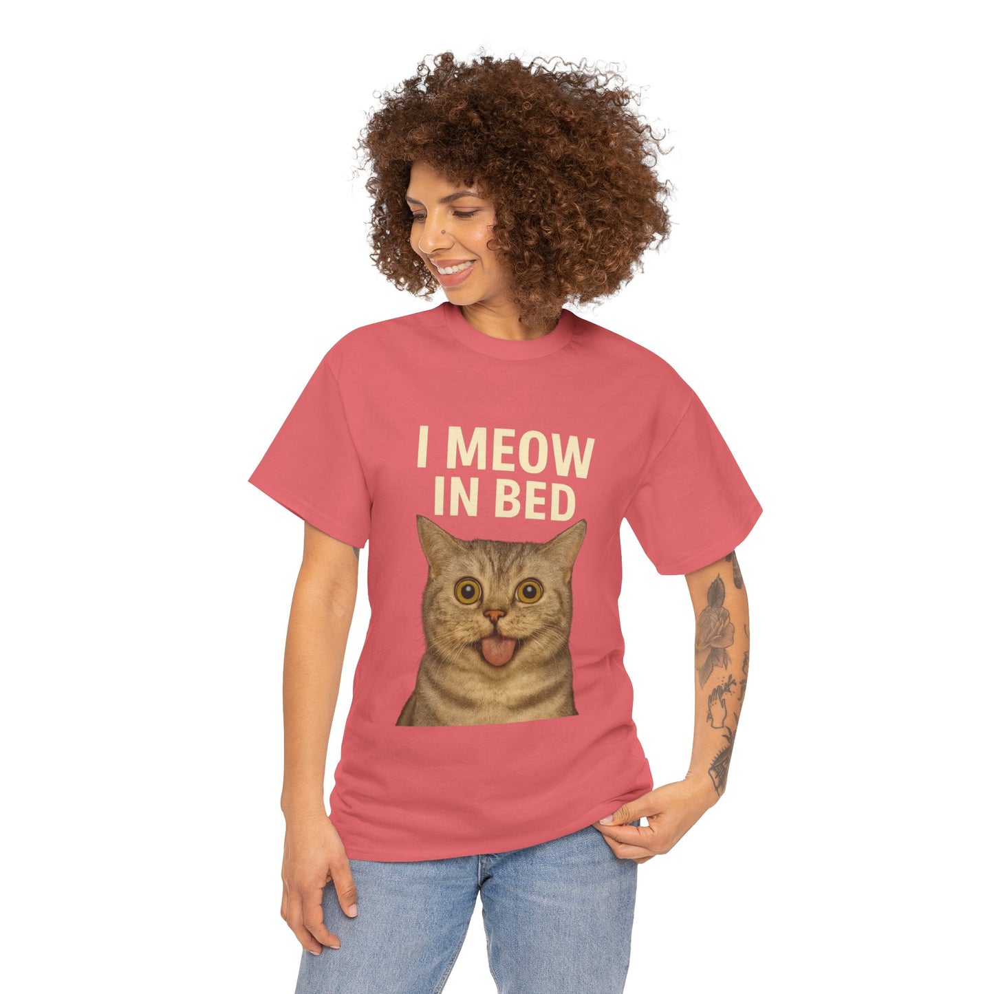 Funny Meow In Bed Unisex Tee Shirt