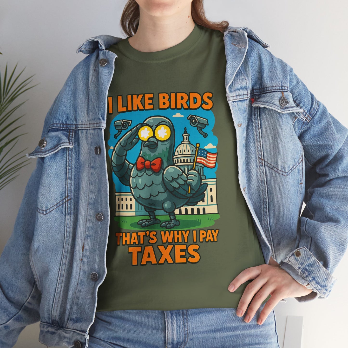 Funny I Like Birds Unisex Tee shirt