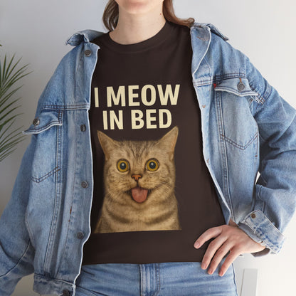 Funny Meow In Bed Unisex Tee Shirt