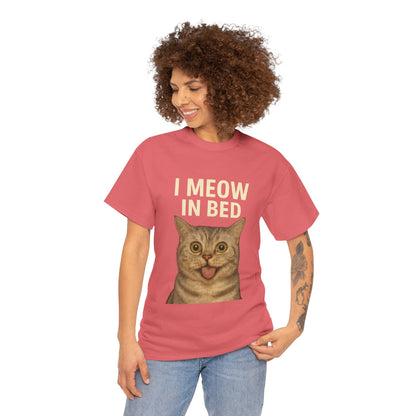 Funny Meow In Bed Unisex Tee Shirt