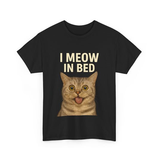 Funny Meow In Bed Unisex Tee Shirt